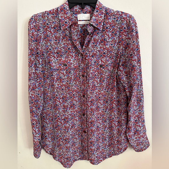 JCrew Classic-fit silk shirt in floral. Size 0. - Picture 5 of 16